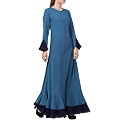 Dual colored Designer Umbrella abaya- French Blue-Navy Blue Dual colored Designer Umbrella abaya- French Blue-Navy Blue